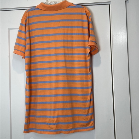 Polo by Ralph Lauren Men's Orange and Blue Striped Polo size large. - Picture 7 of 8